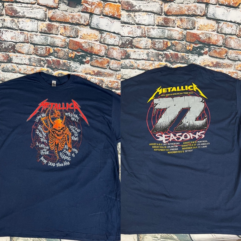 Metallica 72 Seasons North American Tour 2023 T-Shirt Gildan Ultra Cotton 2XL‎